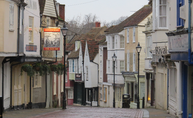 Street of commercial properties in Faversham